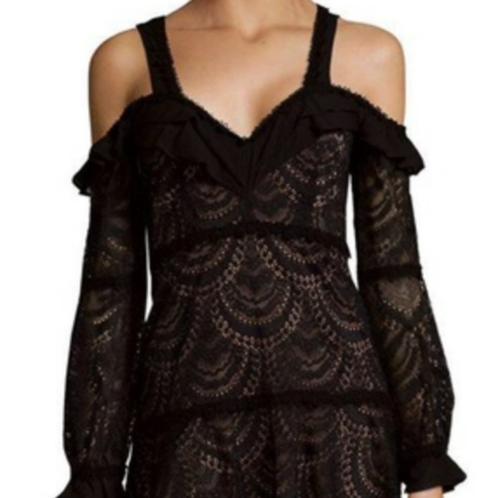 For Love and Lemons Black Lace Dress